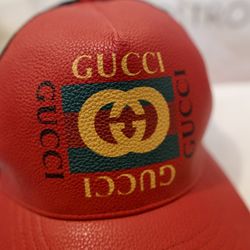 Gucci Leather Hat Red Size XL