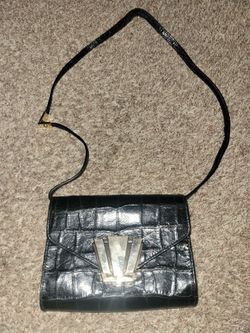 Henri Bendel Womens Snakeskin Leather Handbag Purse Shoulder Bag Gold Hardware