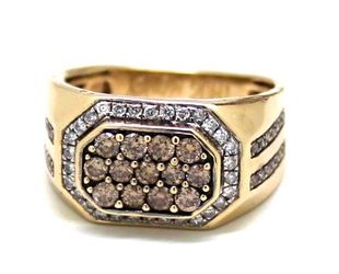 Mens Diamond/10K Gold Fashion Ring