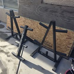 Tuff stuff olympic bench comes with 3 weight trees