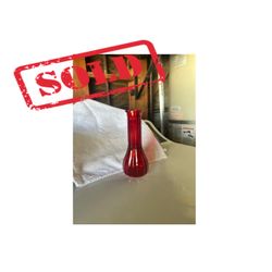 Red glass vases