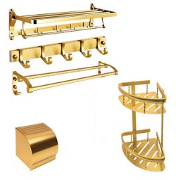 5 Pcs Gold Bathroom Accessories, Wall Mounted For Sale $23.00 50%+ OFF Retail $46.99 NEW IN BOX