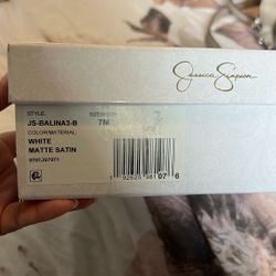 Jessica Simpson White Matte Satin Platform Shoes Size 7