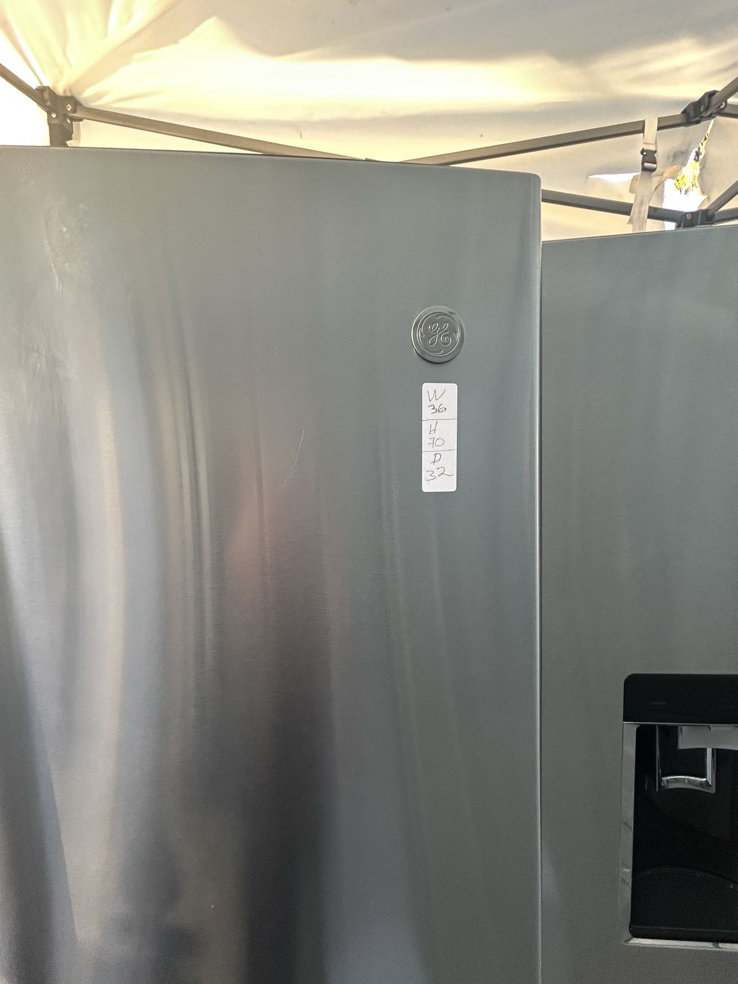 GE Beautiful Stainless Steel 3 Doors Refrigerator