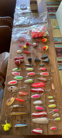 Huge Fishing Tackle Lot - 37+ Lures Spoons Hooks Weights