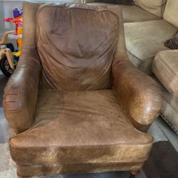 Leather Chair With Ottoman