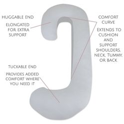 LEACHCO SNOOGLE  SIGNATURE SUPPORT BODY PILLOW.  GRAY