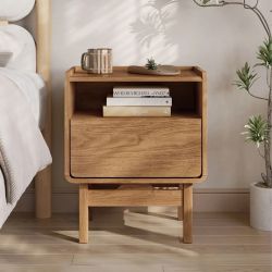Eric oak finish nightstand with drawer, 22.64"h ,IF2248