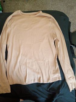 Beige Ribbed Long Sleeve Top