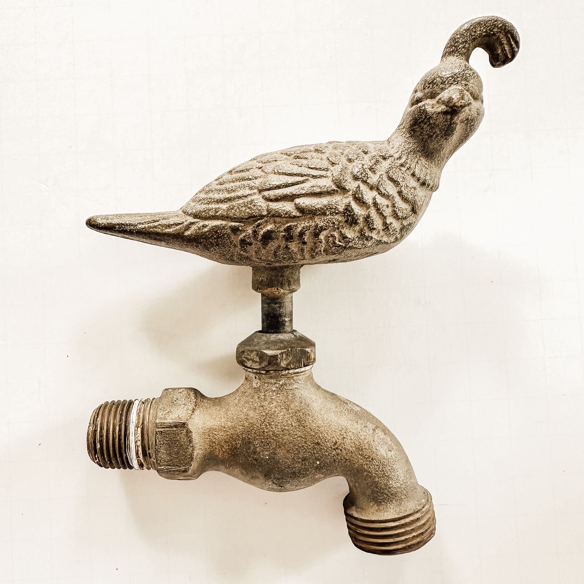 Heavy Solid Brass Quail Bird Spigot Metal Water Garden Tap Hose Bibb Figural