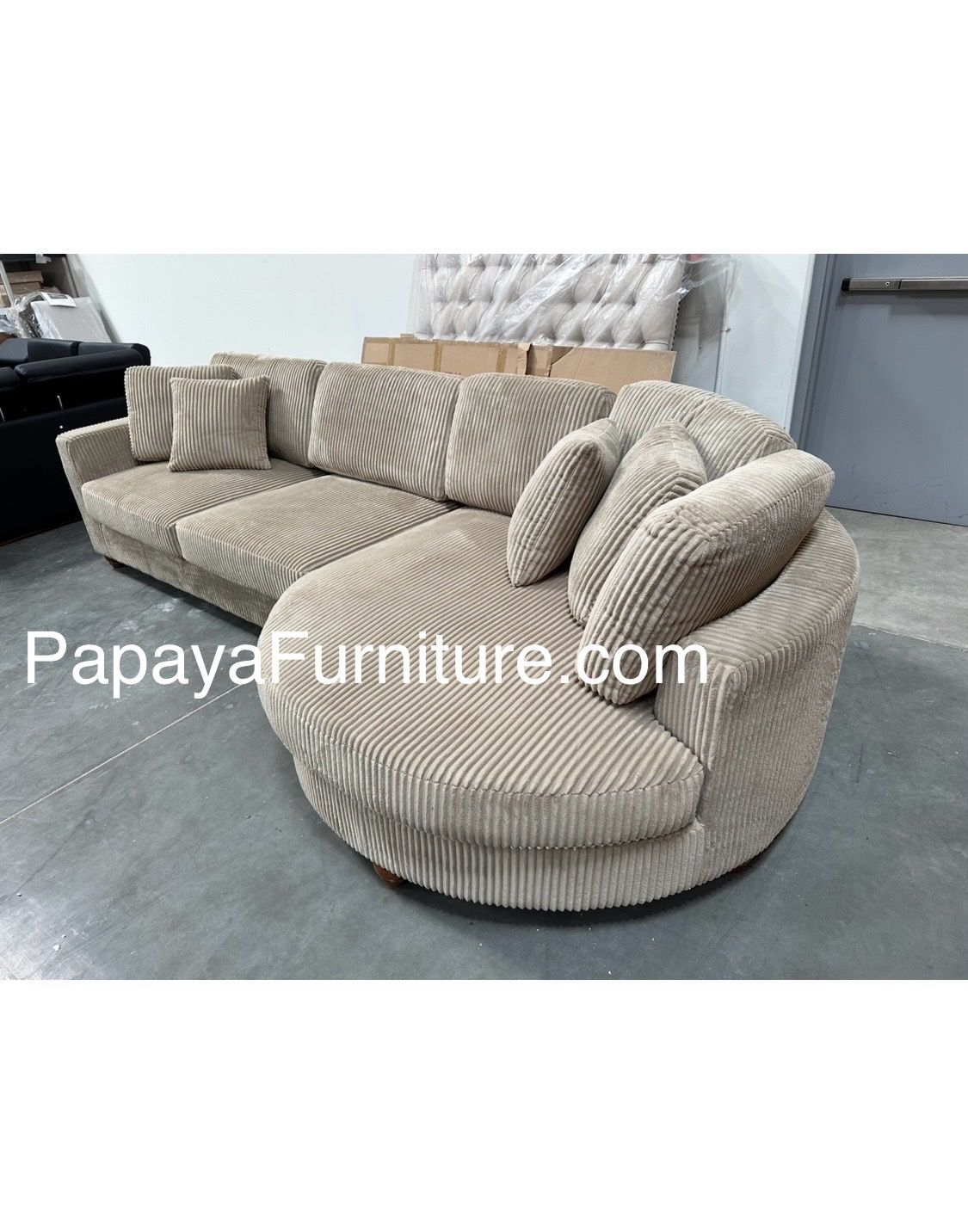 New Modern Contemporary Sectional And Large Chaise Fabric Couch