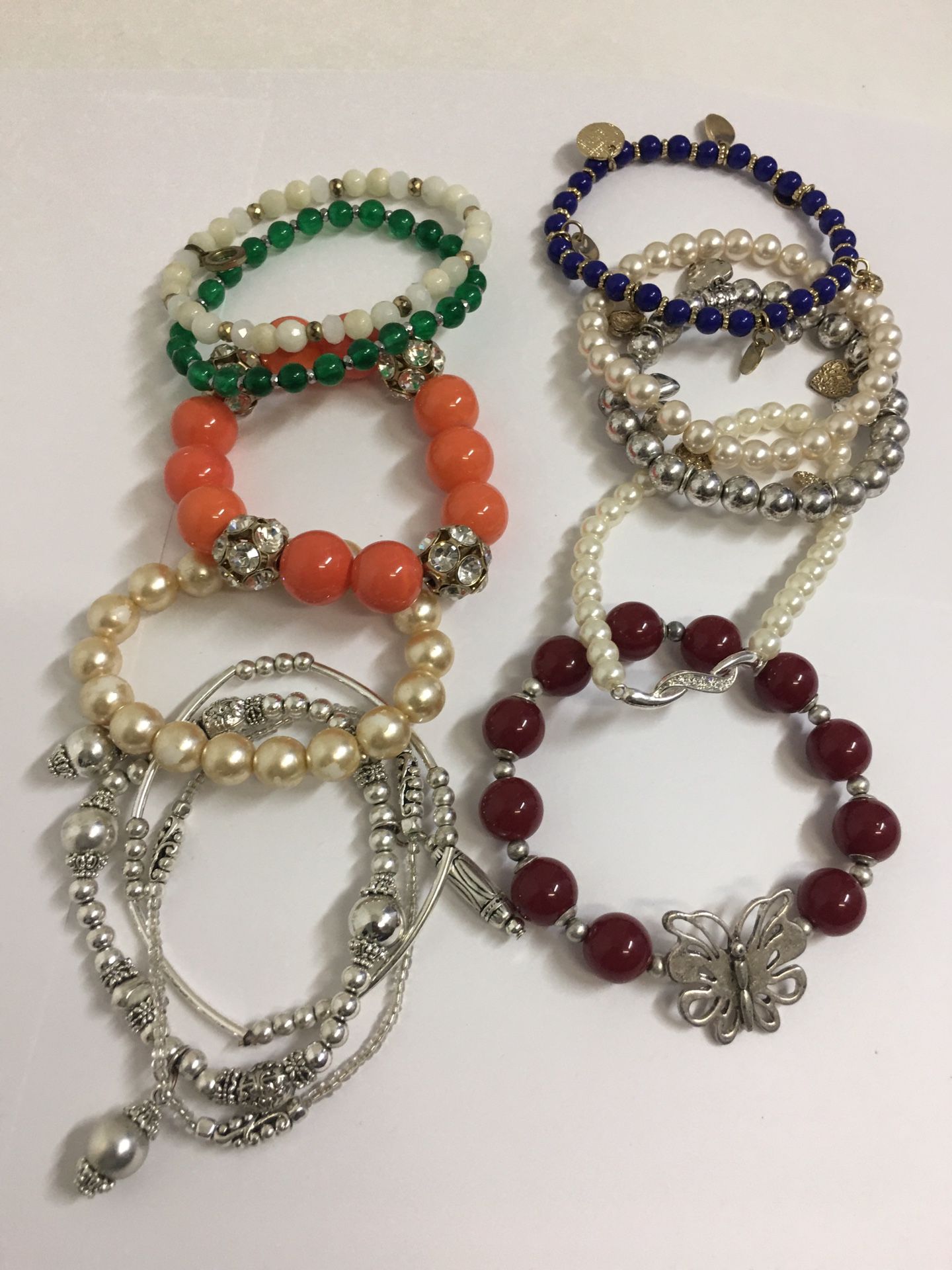 ALL FOR $25 8 FASHION JEWELRY BRACELET LOT VINTAGE TO NOW ASSORTED TYPES & MATERIALS ๐ธ๐ผ๐บ ESTATE FIND JEWELRY VINTAGE TO FASHION