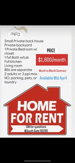 House, 1bedroom House, Back House, Casa De 1 Recamara,