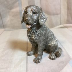 Pewter Dog Figurine (Labrador Retriever?)