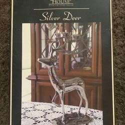 Polished Chrome 4 Tea Light Deer Decor
