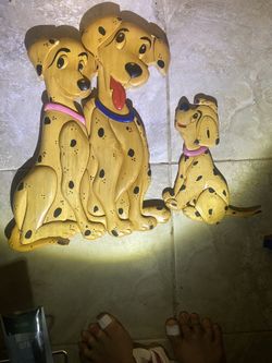 Dalmatian Dog Carved Wood Art Set - Pongo, Perdita, and Pup
