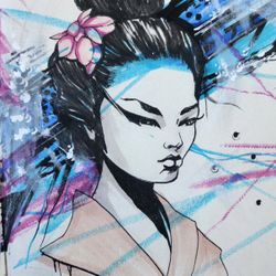 Ink And Paint Marker On 7x5 Sketch Paper 