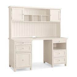 Pottery Barn Beadboard 59.5" Smart Storage Desk With Hutch