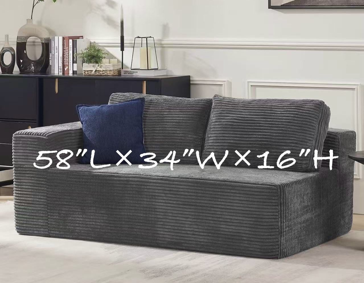 🥨Loveseat Sofa, Cloud Modular Sofa Couch, Upholstered Floor Sofa with Deep Seat, Upholstered Foam Couch for Bedroom Living Room,Plush Corduroy Fabric