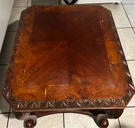 Dark walnut lamp and storage table
