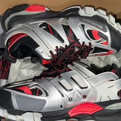 red,black and silver balenciaga track