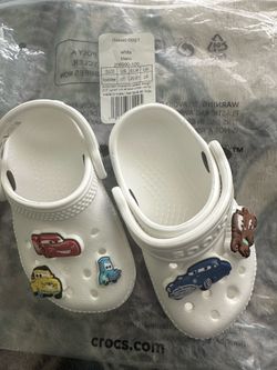 Toddler Crocs with Pixar Cars charms size 5c