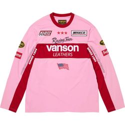 SUPREME / VANSON L/S  SHIRT PINK SIZE MEDIUM 