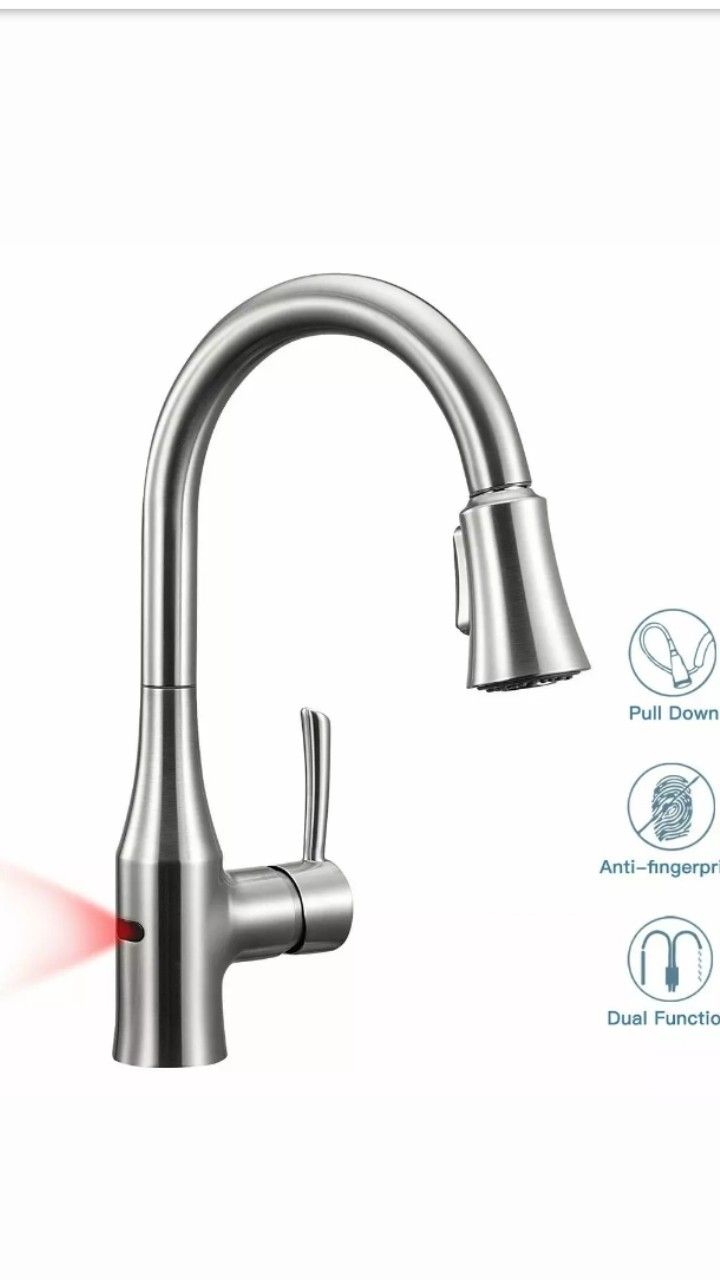 ANZA Touchless Sensor Kitchen Sink Dual-Function Sprayer, Modern Automatic High