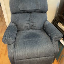 Super Comfy Blue Recliner/Lift Soft Fabric. Almost Brand New, Minimally Used. 