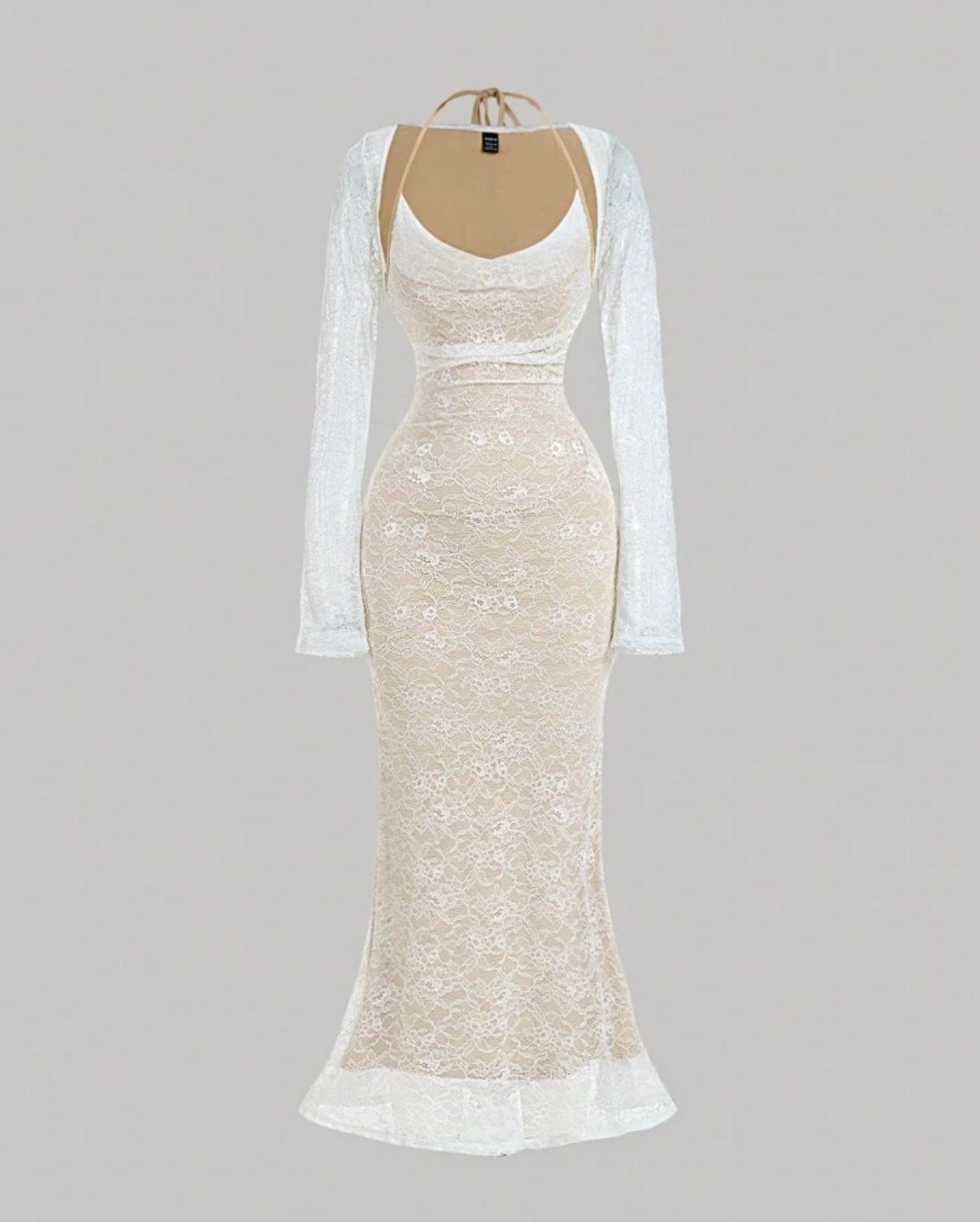 Mermaid Beige Lace Gergeous Party Dress
