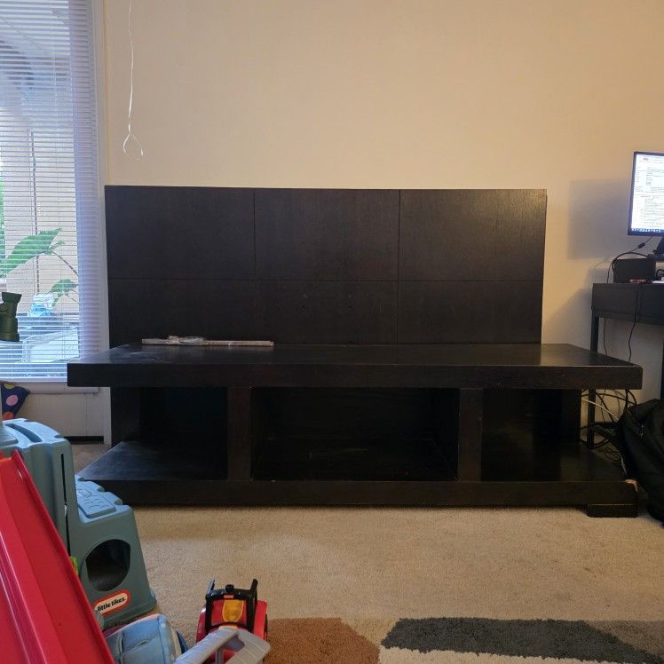 TV Stand With Built In Back Wall Mount (Includes Storage)