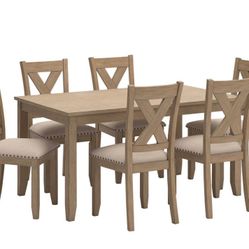 Dining Table/chairs Set Beige 