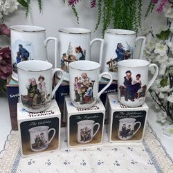 Norman Rockwell Porcelain Mug Lot of 6 | The Seafarers & Classics | Original Boxes 