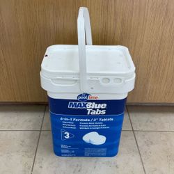 POOL TIME MAX BLUE TABS 6-IN-1 FORMULA  3” TABLETS 35lb