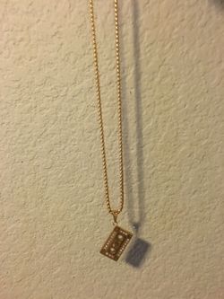 Tape gold pendamt + 24 mm gold chain