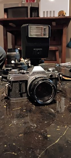 Canon AE-1 With Lens & Accessories.