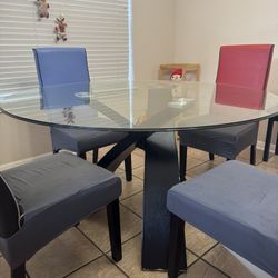 Glass Tables With Wooden Stands