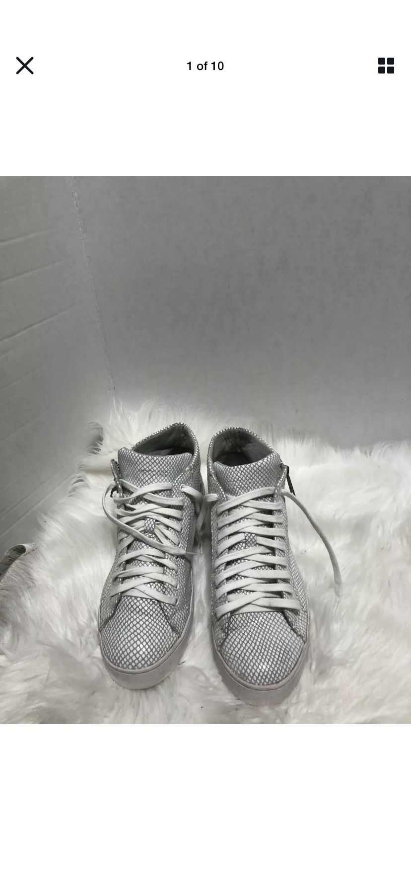 Vionic Womens Splendid Torri White Snake Fashion Sneaker Size 8.5