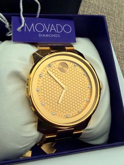 Movado Bold Gold Diamond Watch – Original Box – MSRP $995