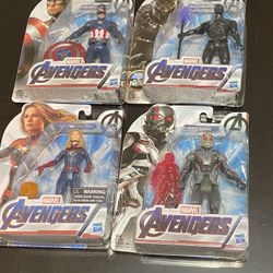 (4) Marvel Avengers 6” Action Figures-Captain America, Black Panther, Captain Marvel and Ant Man (All Brand New)