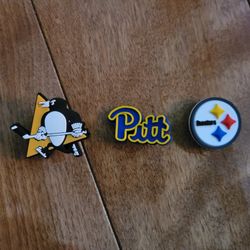 Lot Of 3 Pittsburgh Sport Team Shoe Charms 