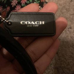 Coach Black and Pink Floral Shoulder Bag