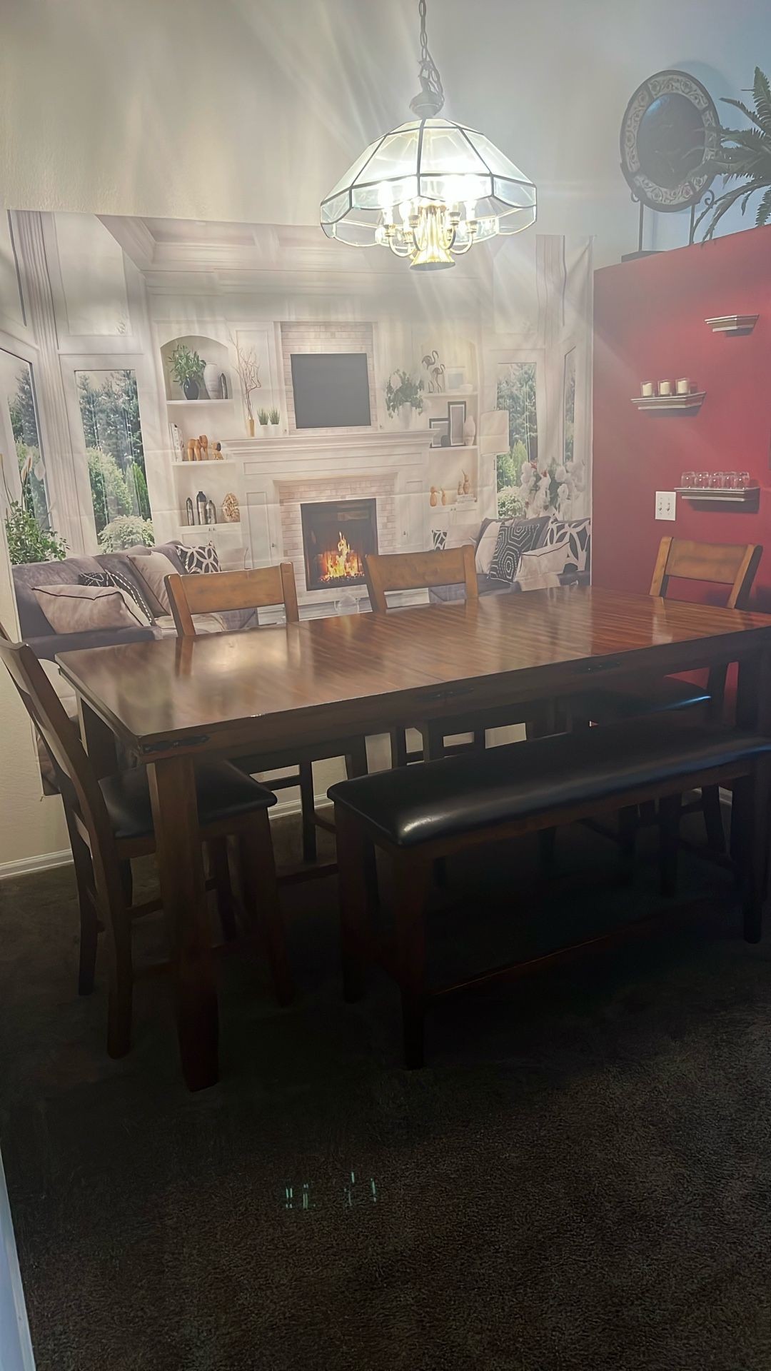 Wood Table seats 6-7