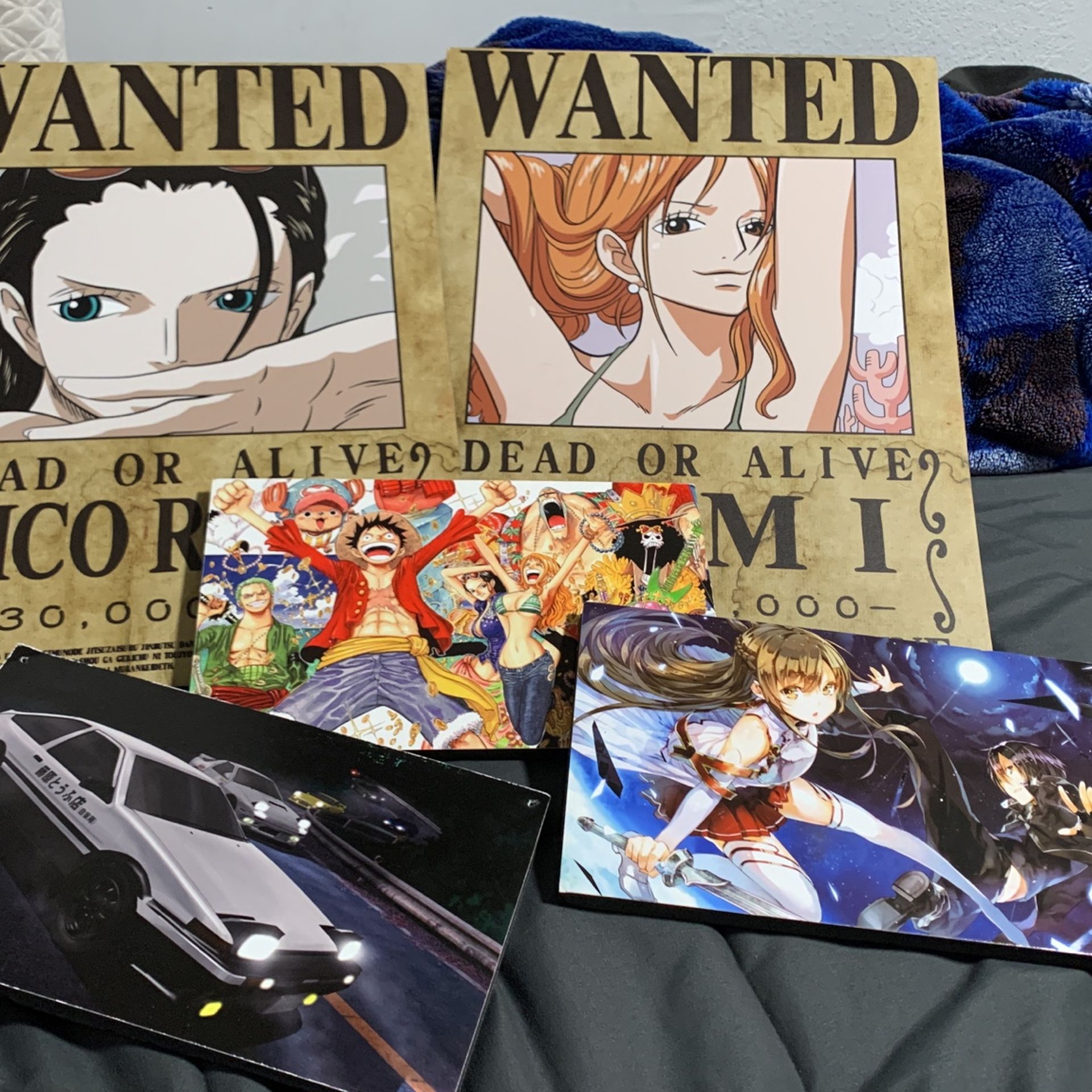 Posters, Anime, One Piece, SAO, Initial D