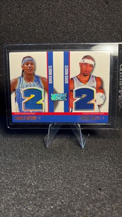 Carmelo Anthony Kenyon Martin game worn jersey card