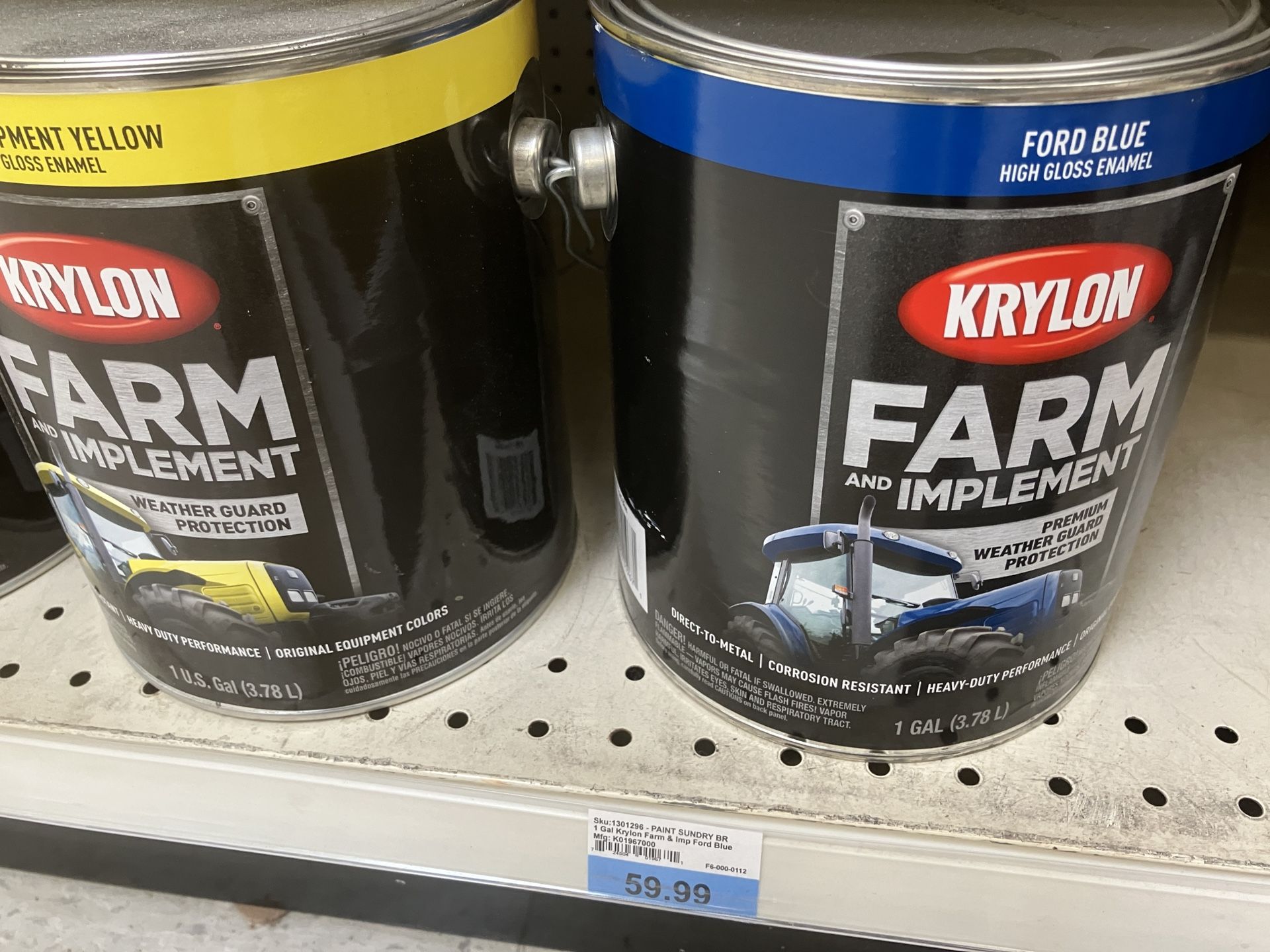 Krylon Paint Gallons- Ford blue & Cat Yellow