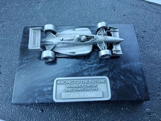 🏎 Pewter Silver Mclaren Arco F1 Formula 1 /43 Scale 4 1/2" Long On A Black Marble Display Base. COOL FINDS! 🏎..asking $25.00