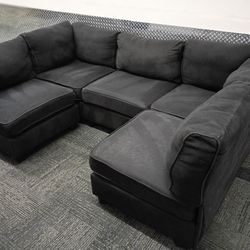 Free Delivery Today. Steam Cleaned Black modern Modular Sectional Couch. Many Configurations. No stains! Nice Sofa