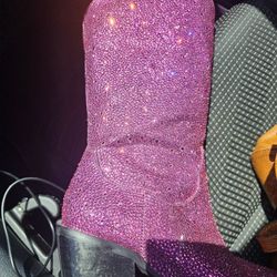 Billini Pink Rhinestone Cowboy Boots