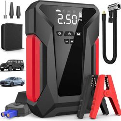 Jump Starter with Air Compressor,4000A Portable Car Battery Jump Starter (10L Gas/8.5L Diesel), 12V Battery Charger Booster,150PSI Auto-Shutoff Tire